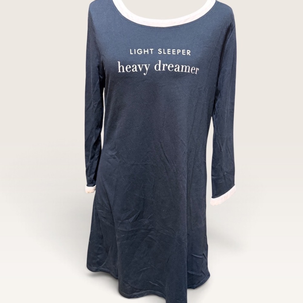 Kate Spade New York Light Sleeper Heavy Dreamer Nightgown Navy Blue Medium